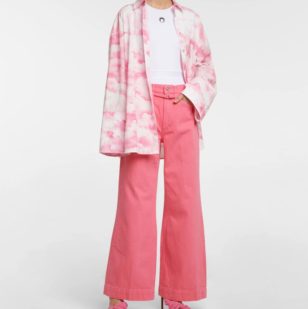 Frame Women's Pink Wide-Leg Jeans